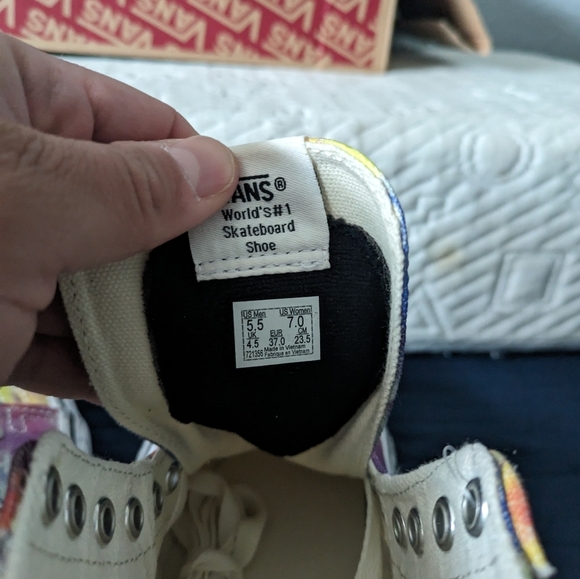 Vans Sk8 Hi Tapered Washed Tie Die Women Size 7 Yellow White VNOA4U1619X 032024 - Picture 8 of 10